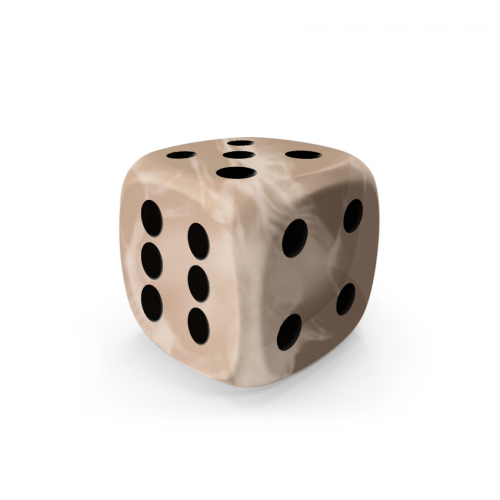 Dado Mokko D6 con puntos tamaño estándar esquina redondeada efecto mármol arena Dado Mokko D6 con puntos tamaño estándar esquina redondeada efecto mármol arena