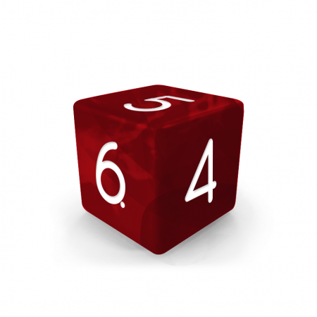 Dado Mokko D6 con números tamaño estándar esquina recta efecto mármol rojo Dado Mokko D6 con números tamaño estándar esquina recta efecto mármol rojo