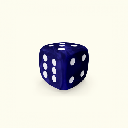 Dado Mokko D6 con puntos tamaño mini esquina redondeada efecto mármol azul royal Dado Mokko D6 con puntos tamaño mini esquina redondeada efecto mármol azul royal