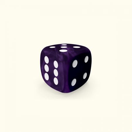 Dado Mokko D6 con puntos tamaño mini esquina redondeada efecto mármol violeta Dado Mokko D6 con puntos tamaño mini esquina redondeada efecto mármol violeta