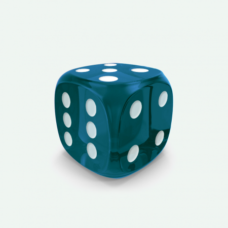 Dado Mokko D6 con puntos tamaño estándar esquina redondeada efecto gema azul Dado Mokko D6 con puntos tamaño estándar esquina redondeada efecto gema azul