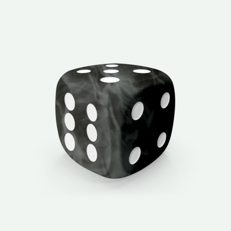 Dado Mokko D6 con puntos tamaño estándar esquina redondeada efecto mármol negro Dado Mokko D6 con puntos tamaño estándar esquina redondeada efecto mármol negro