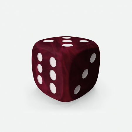Dado Mokko D6 con puntos tamaño estándar esquina redondeada efecto mármol rojo oscuro Dado Mokko D6 con puntos tamaño estándar esquina redondeada efecto mármol rojo oscuro
