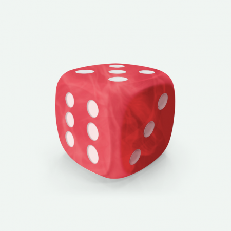 Dado Mokko D6 con puntos tamaño estándar esquina redondeada efecto mármol rojo claro Dado Mokko D6 con puntos tamaño estándar esquina redondeada efecto mármol rojo claro