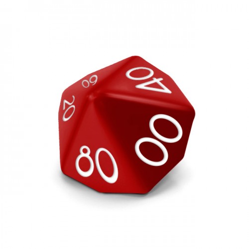 Dado Mokko D10 decimal con números tamaño estándar esquina redondeada color sólido rojo oscuro Dado Mokko D10 decimal con números tamaño estándar esquina redondeada color sólido rojo oscuro