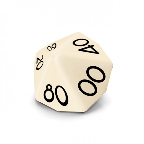 Dado Mokko D10 decimal con números tamaño estándar esquina redondeada color sólido marfil Dado Mokko D10 decimal con números tamaño estándar esquina redondeada color sólido marfil