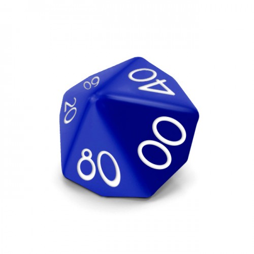 Dado Mokko D10 decimal con números tamaño estándar esquina redondeada color sólido azul royal Dado Mokko D10 decimal con números tamaño estándar esquina redondeada color sólido azul royal