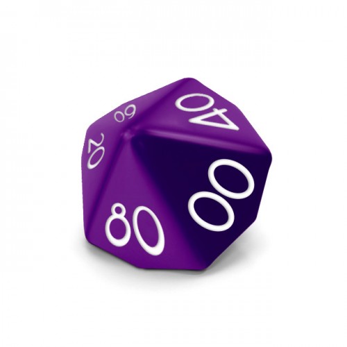 Dado Mokko D10 decimal con números tamaño estándar esquina redondeada color sólido morado Dado Mokko D10 decimal con números tamaño estándar esquina redondeada color sólido morado