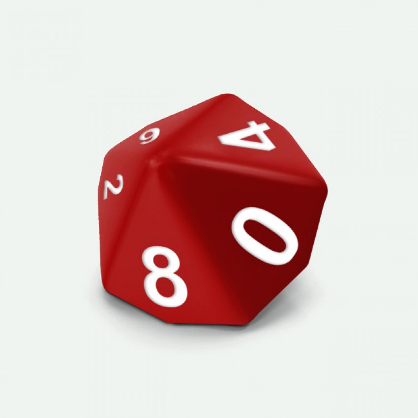 D10 standar size Mokko dice round corner solid color dark red