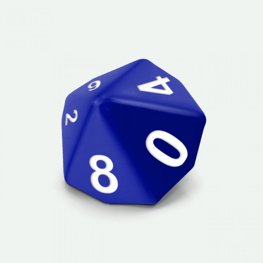 D10 standar size Mokko dice round corner solid color royal blue