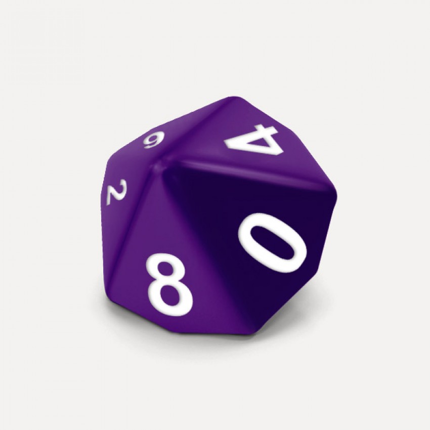 D10 standar size Mokko dice round corner solid color violet