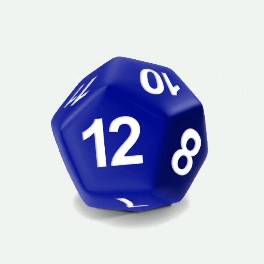 D12 standar size Mokko dice round corner solid color royal blue