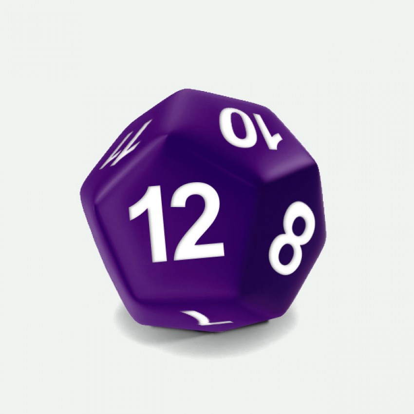 D12 standar size Mokko dice round corner solid color violet