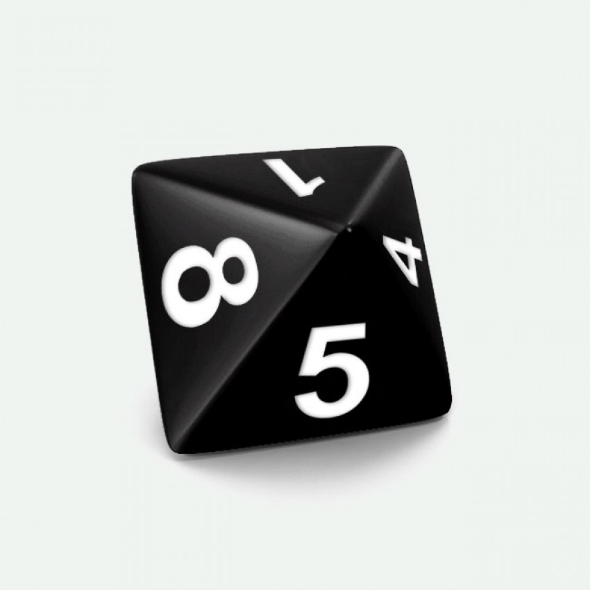 D8 standar size Mokko dice round corner solid color black