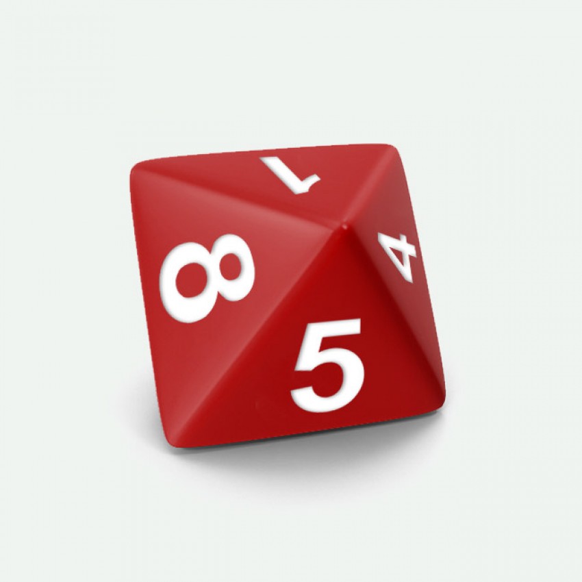 D8 standar size Mokko dice round corner solid color dark red