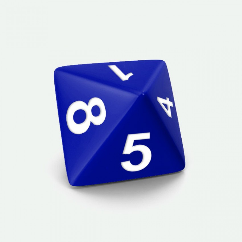 D8 standar size Mokko dice round corner solid color royal blue