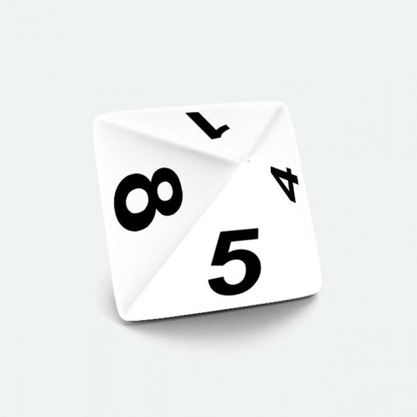 D8 standar size Mokko dice round corner solid color white